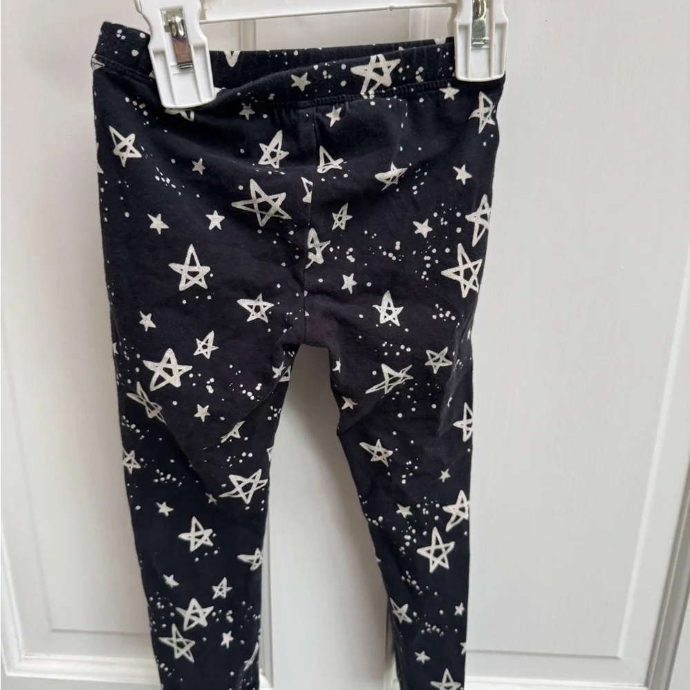 Gymboree 2T Girls Black and White Star Pattern Stretch Comfort Leggings Pants